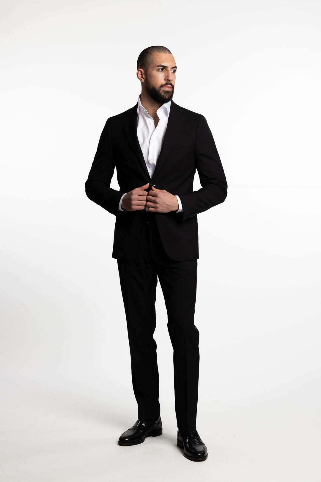 Edmund Slim Fit Wool Blazer Black