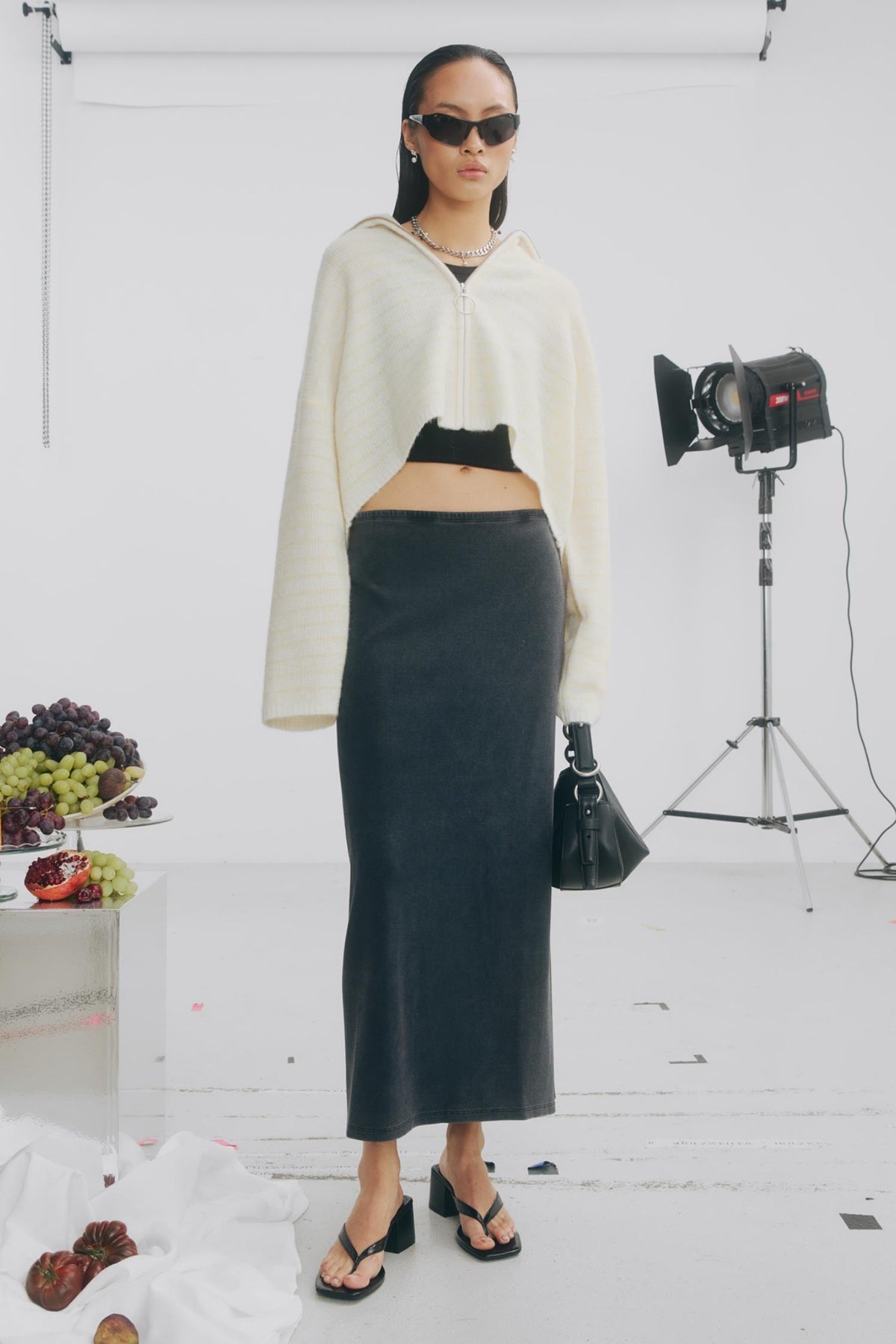 Tine Waflle Check Cardigan- Lt Yellow Mix