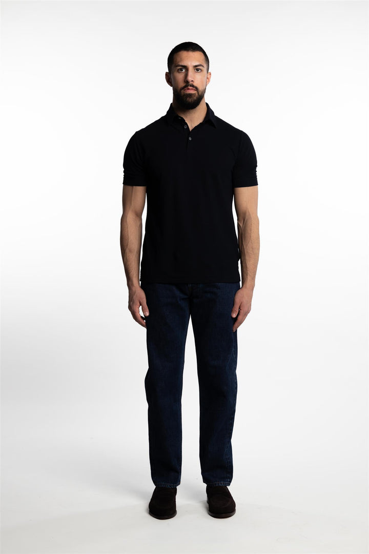 Ice Cotton Short Sleeve Polo Shirt Navy