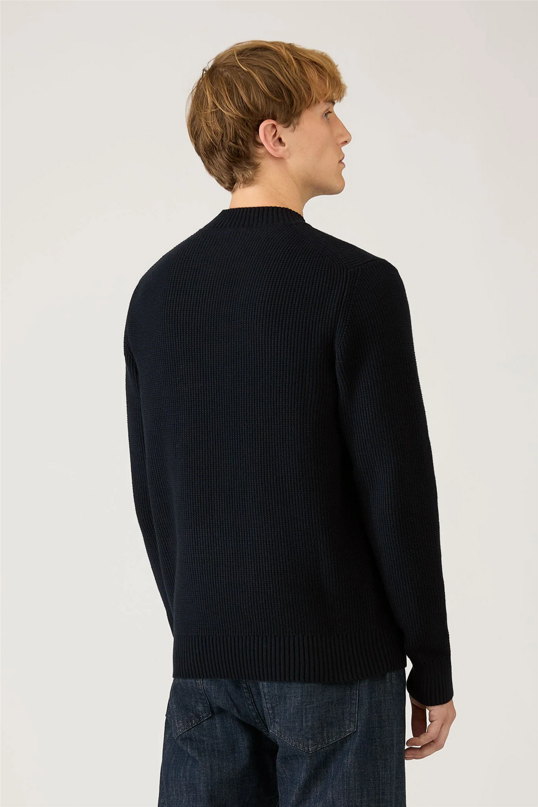 Cotton Crew Neck Jumper Navy