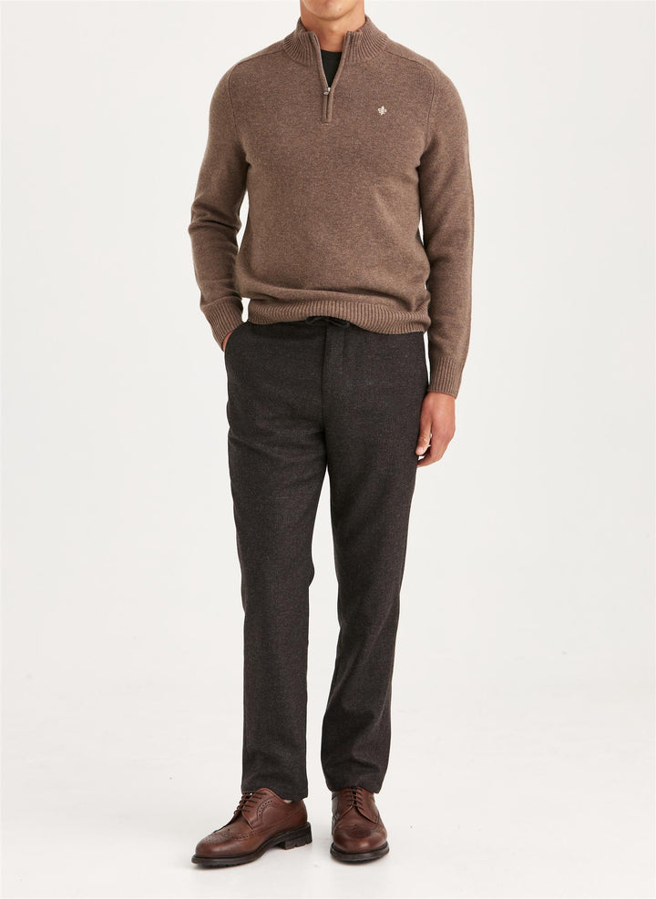 New Hertford Merino Half Zip Brown