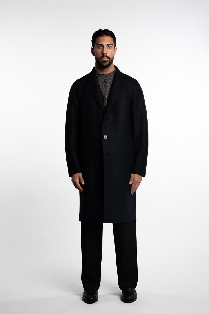 Overcoat Pressed Wool Dark Blue