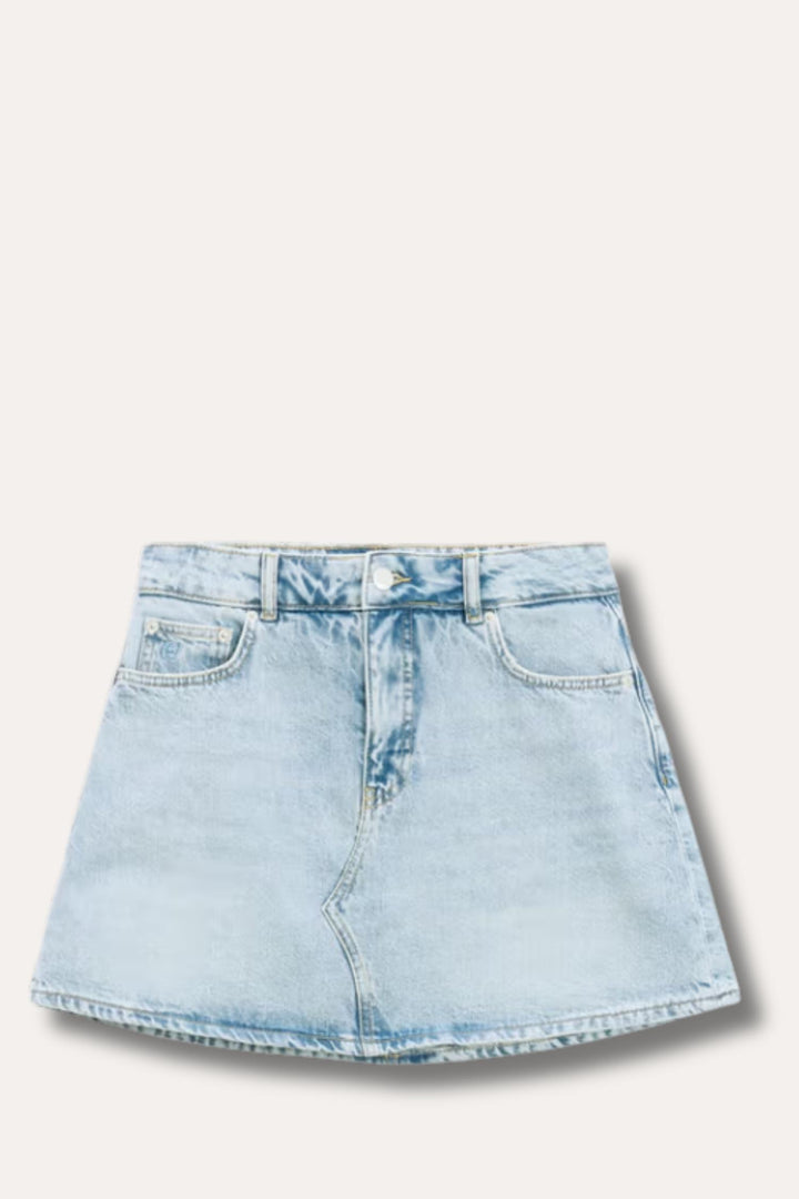 Denim Mini Skirt-Blue Washed