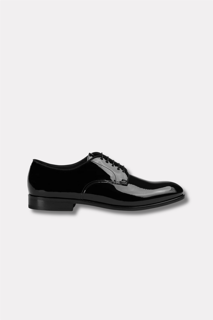 Black Patent Leather Lace-Up