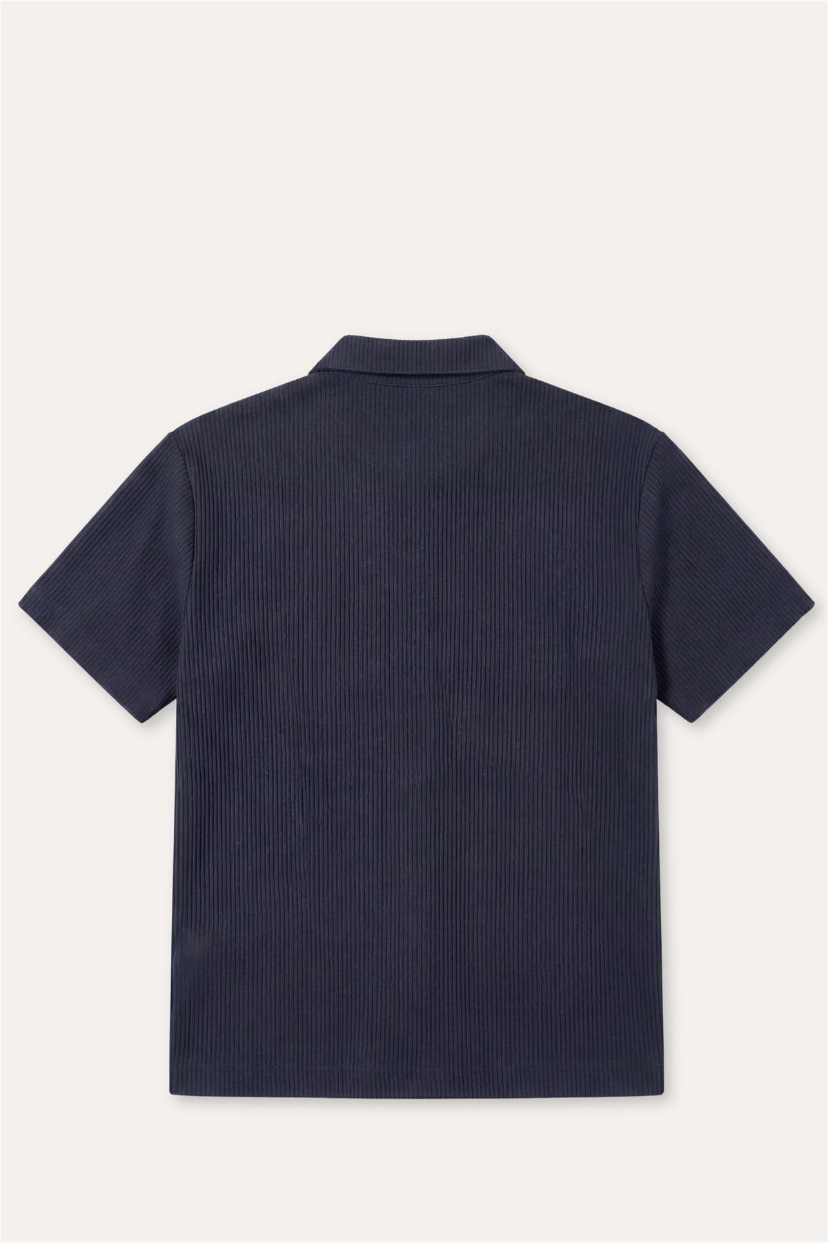 Rib Cotton Shirt Navy