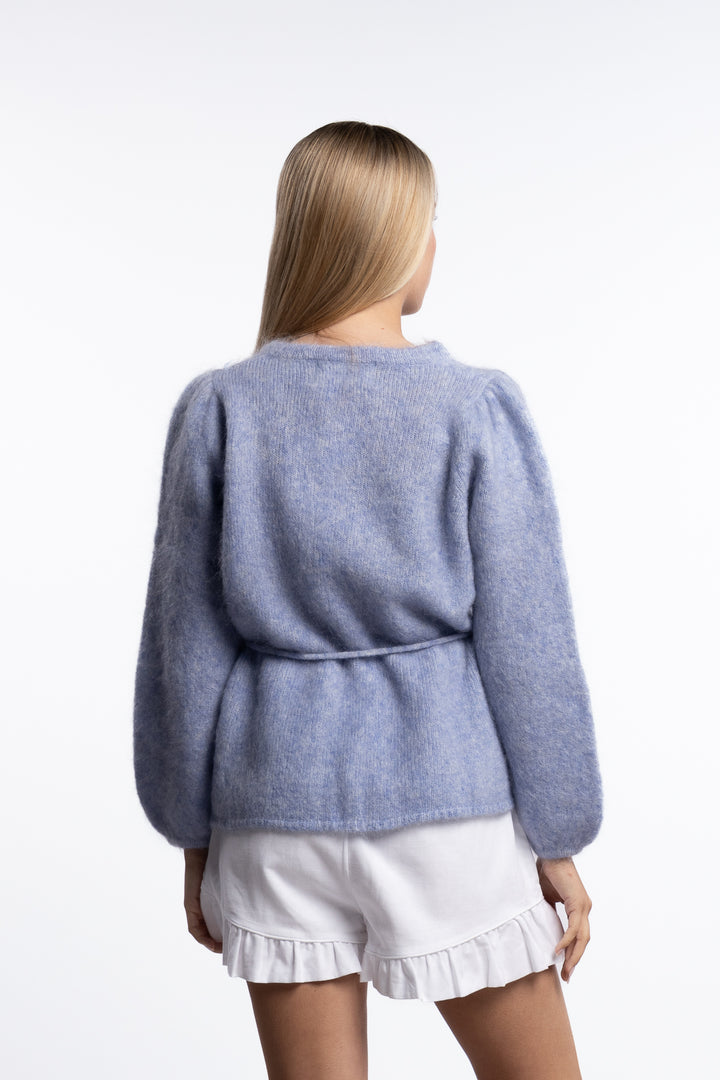 Fredrikke Chunky Cardigan- Light Blue