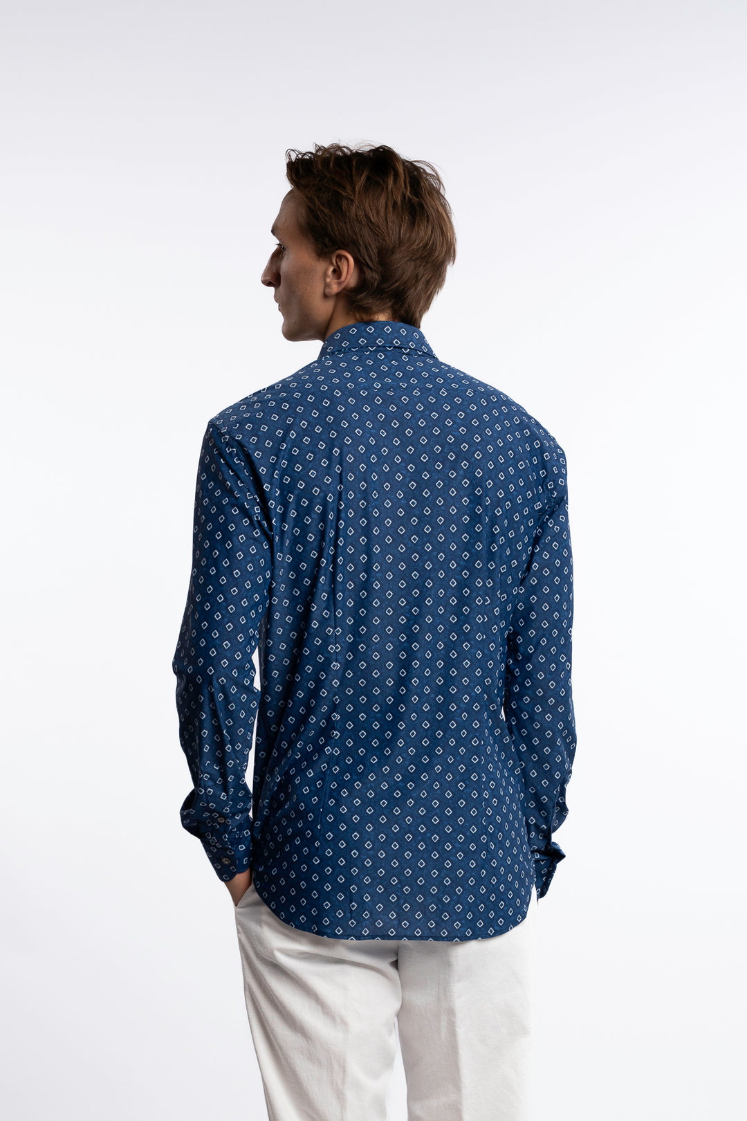 Active Stretch Shirt Checkered Blue