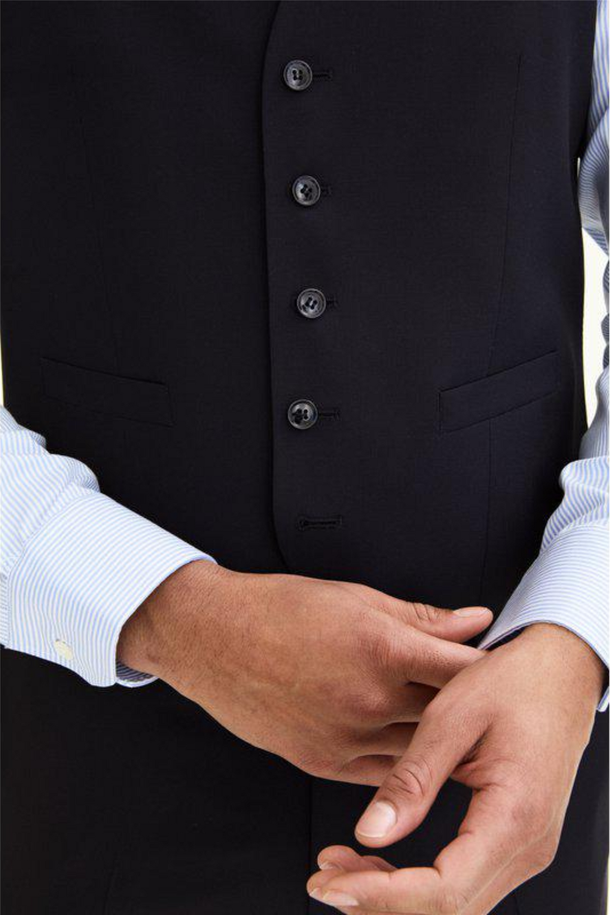 Carlo Slim Fit Wool Waistcoat Navy