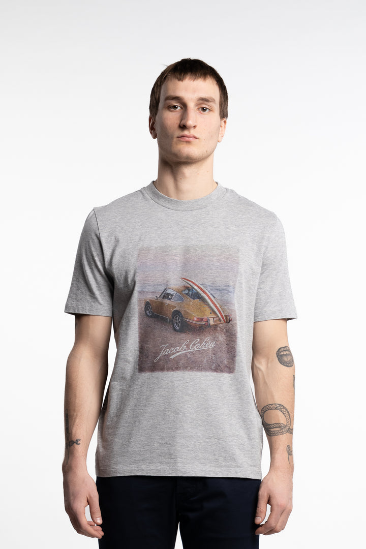 Cotton Jersey Crewneck T-Shirt Grey