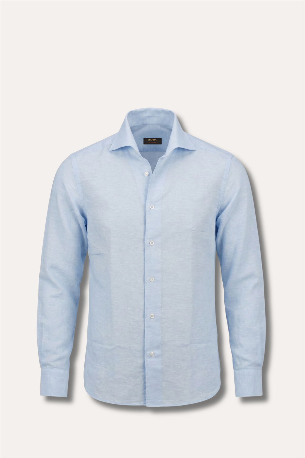 Culto Cotton/Linen Camp Collar Shirt Light Blue
