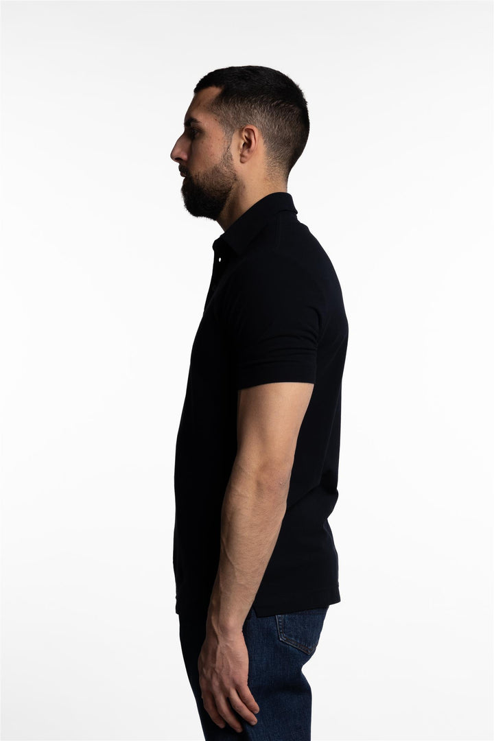 Ice Cotton Short Sleeve Polo Shirt Navy