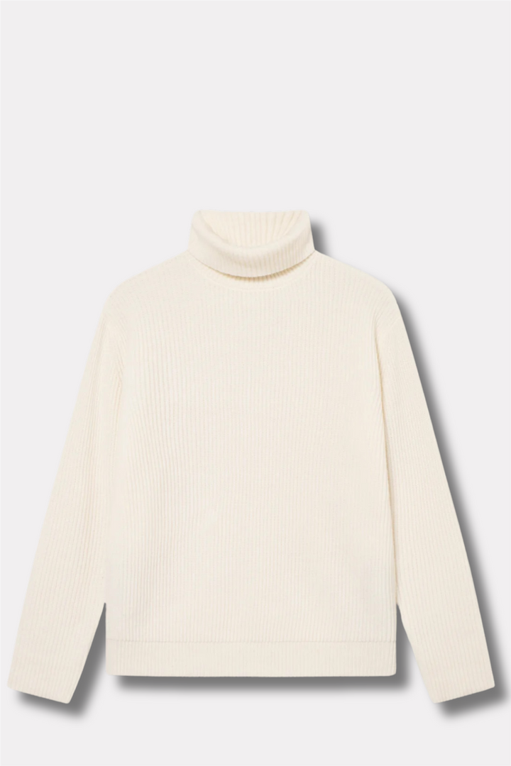 Eddie Wool Rib Rollneck Knit Ivory