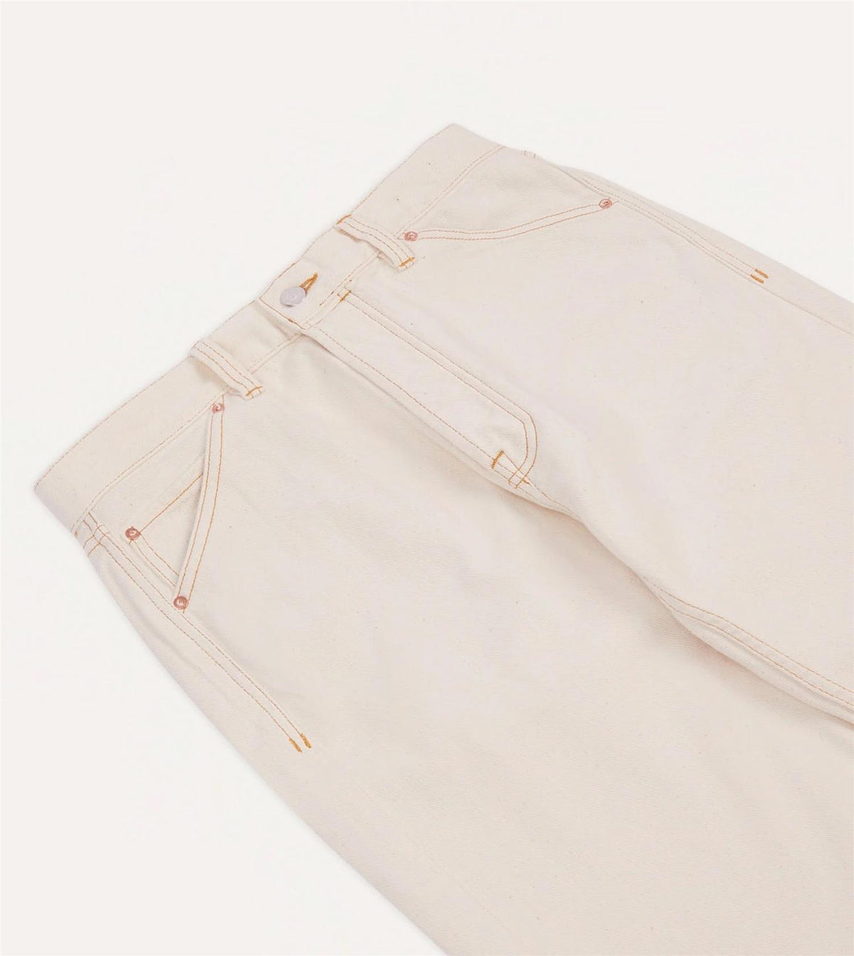 12.7oz Selvedge Denim Contrast Stitch Five-Pocket Jeans Ecru