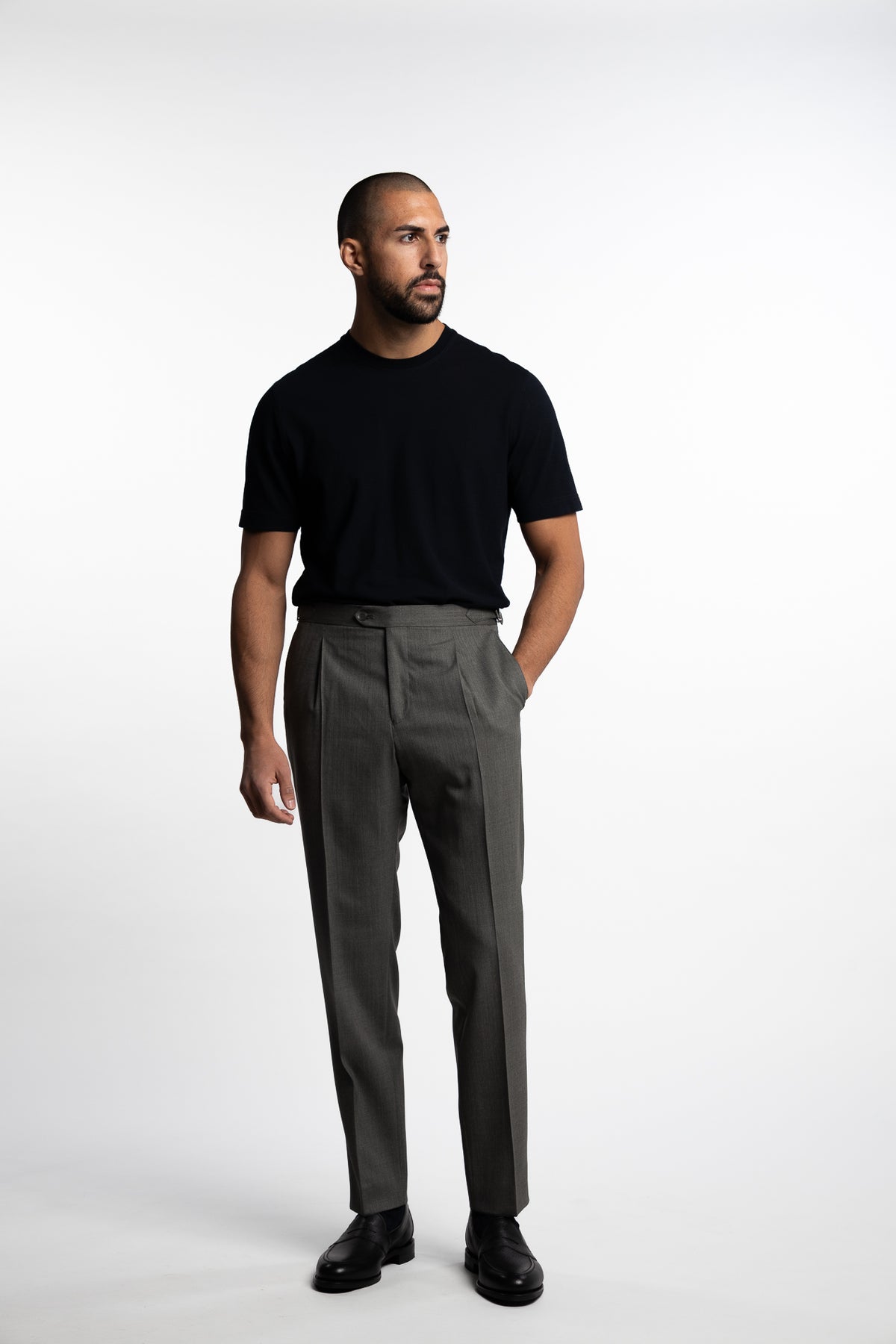 Prato Pleated Wool Trouser Mint Green