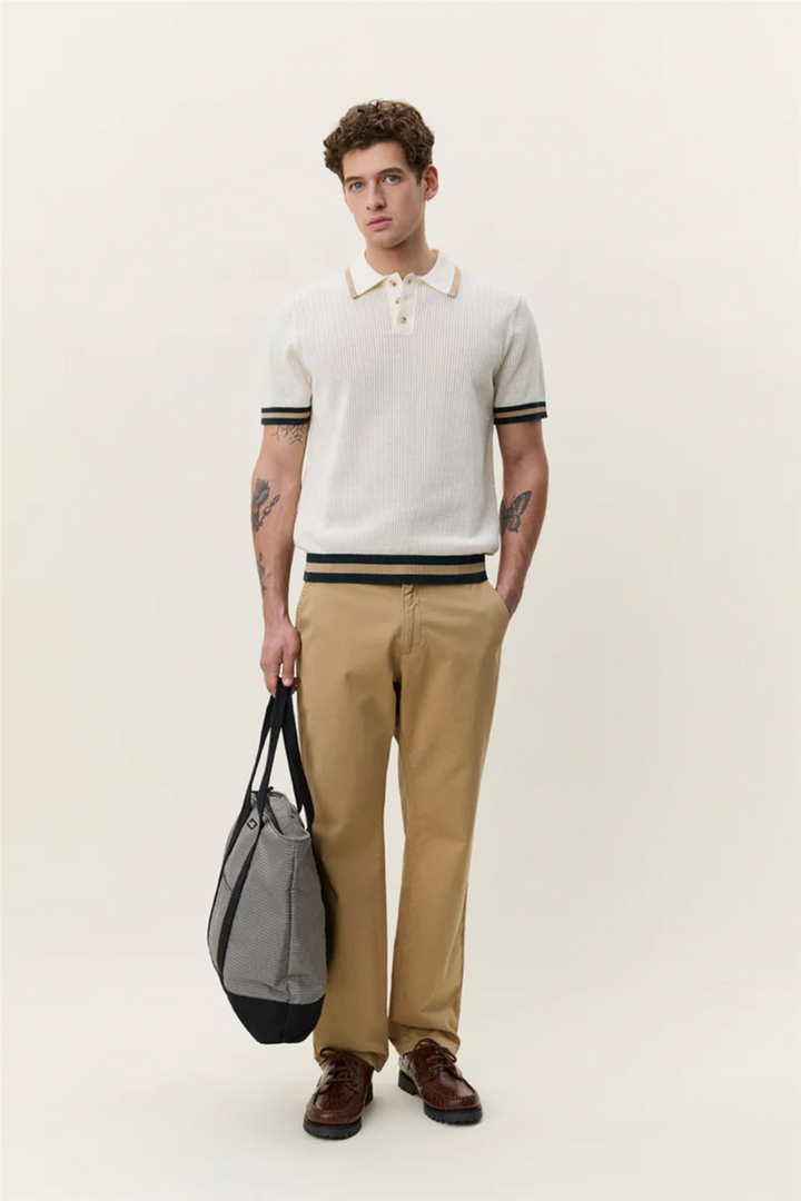 Lace Knitted Polo Eggnog White