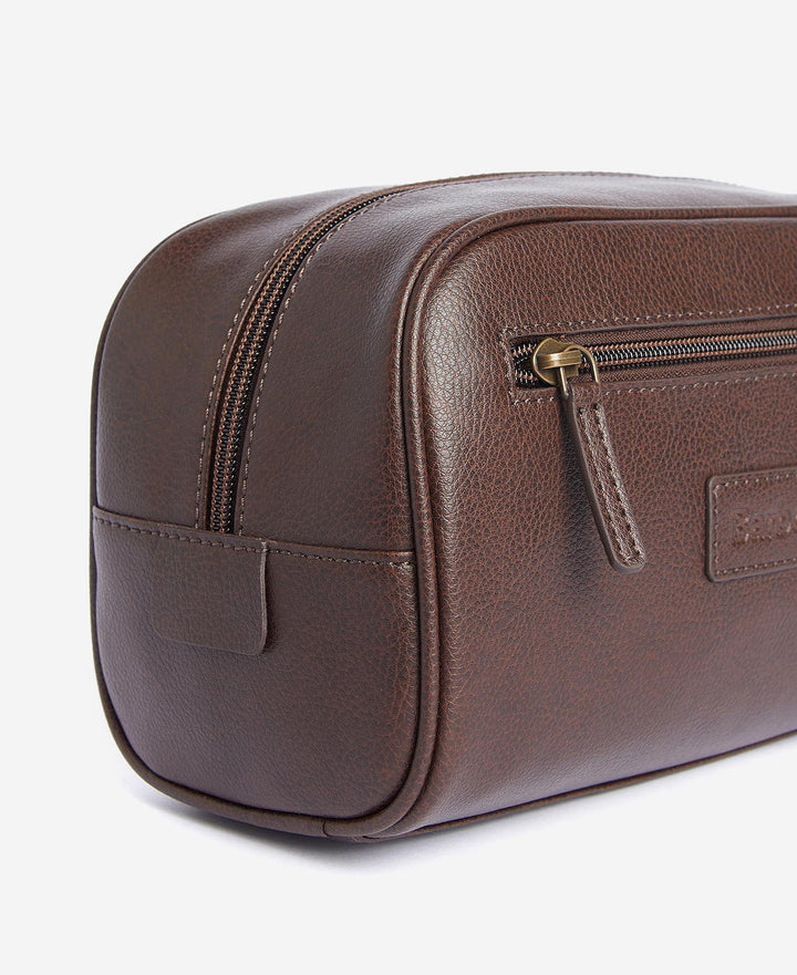 Leather Washbag Brown