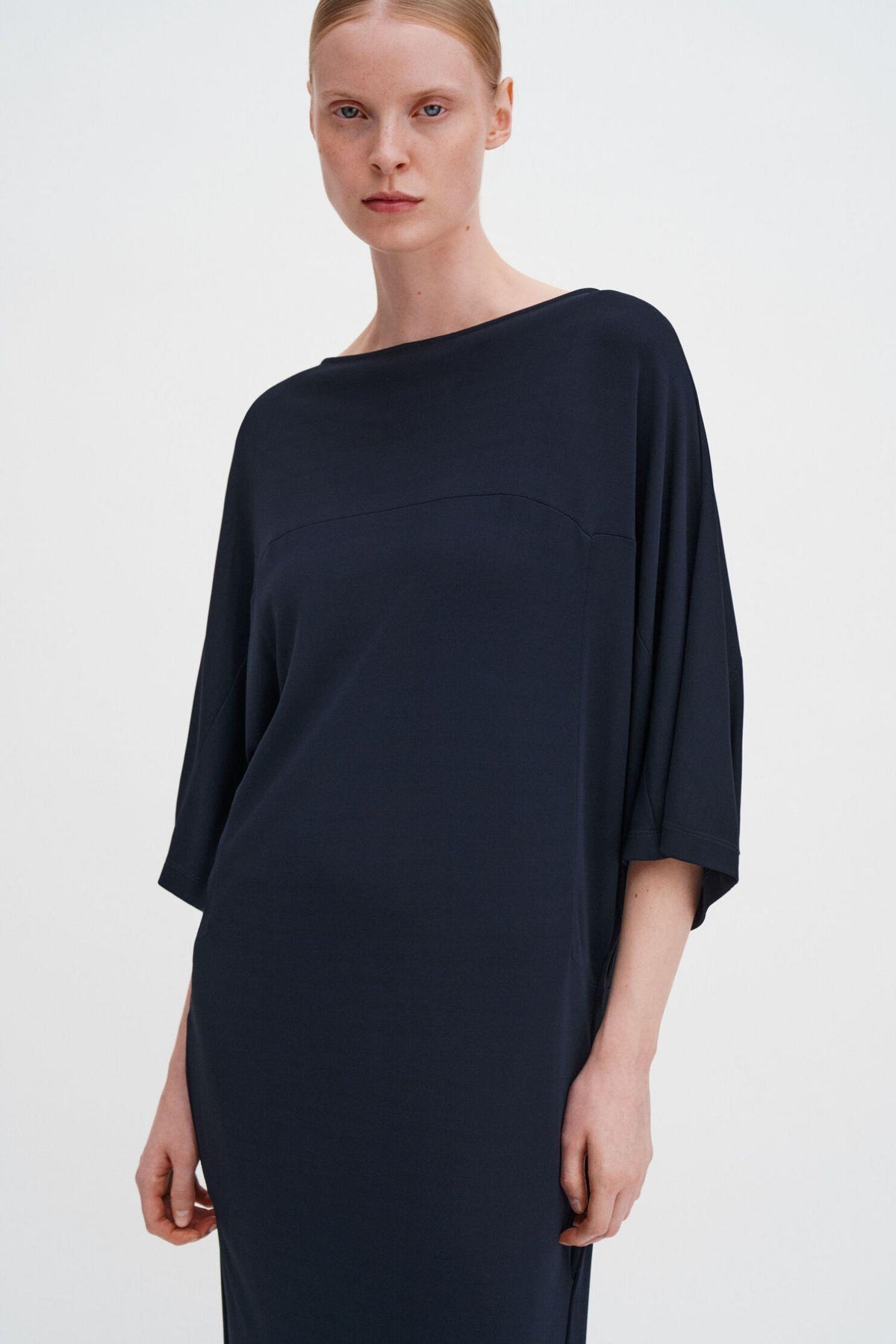 Crépe Jersey Batwing Dress - Navy