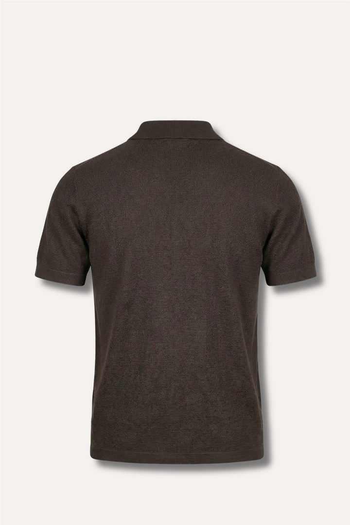 Structured Cotton Polo Brown