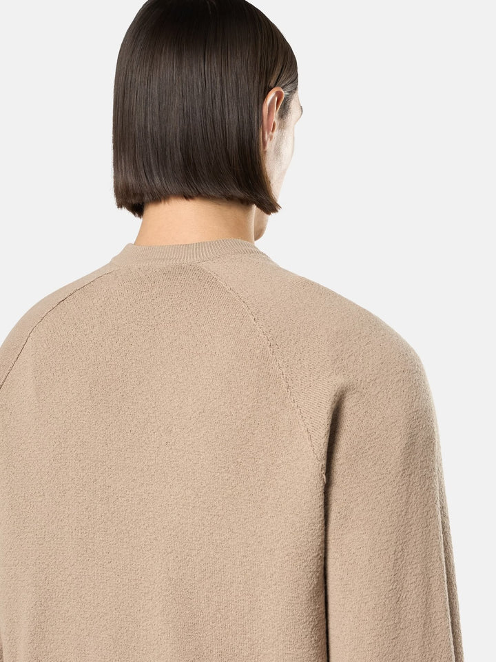 Loose-Fit Crewneck Jumper With Raglan Sleeves Desert