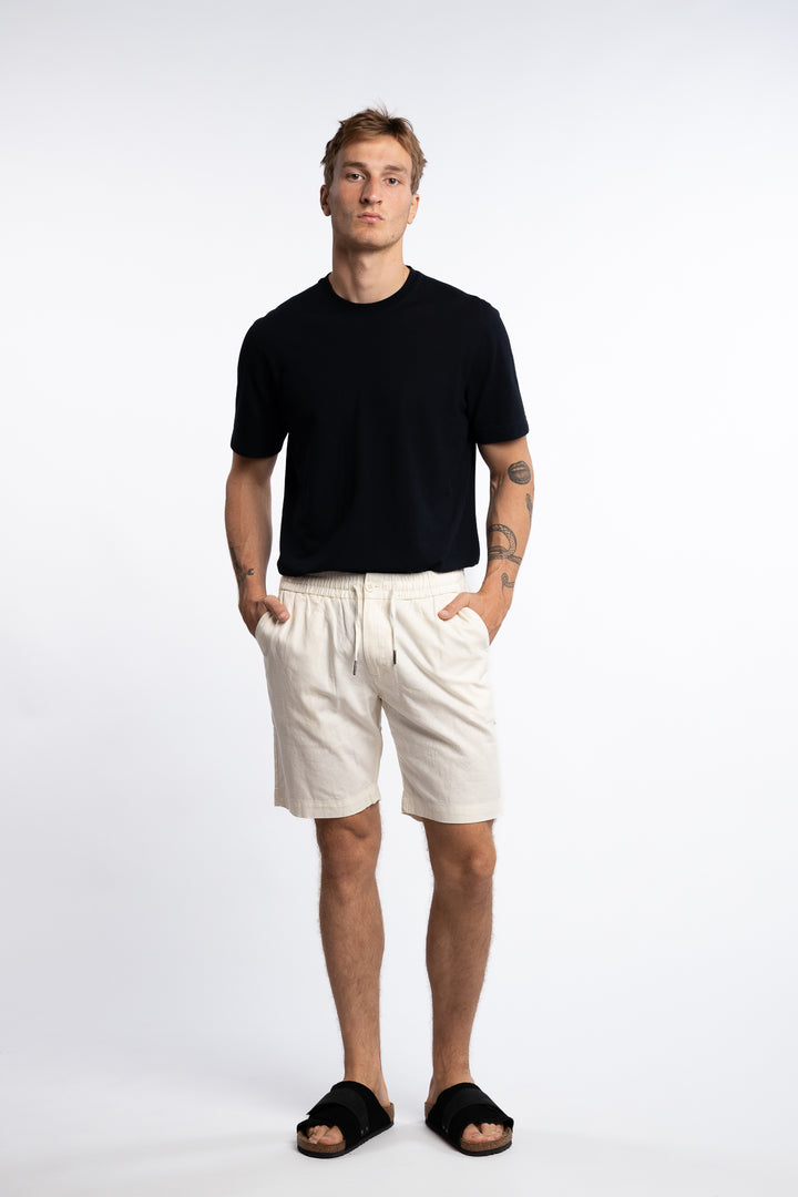 Barcelona Cotton/Linen Shorts Ecru
