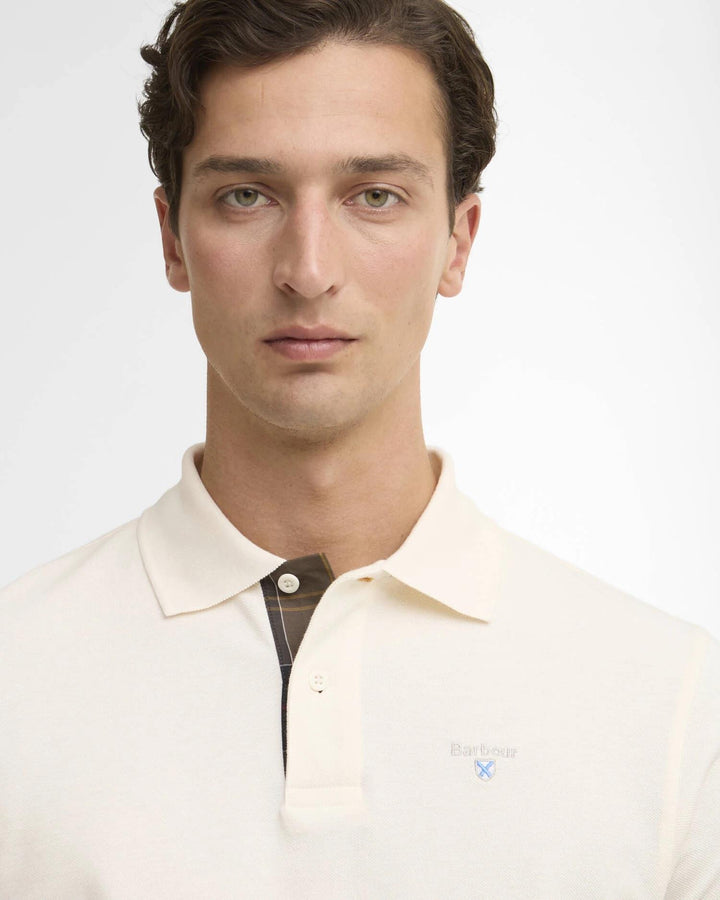 Tartan Pique Polo Shirt White