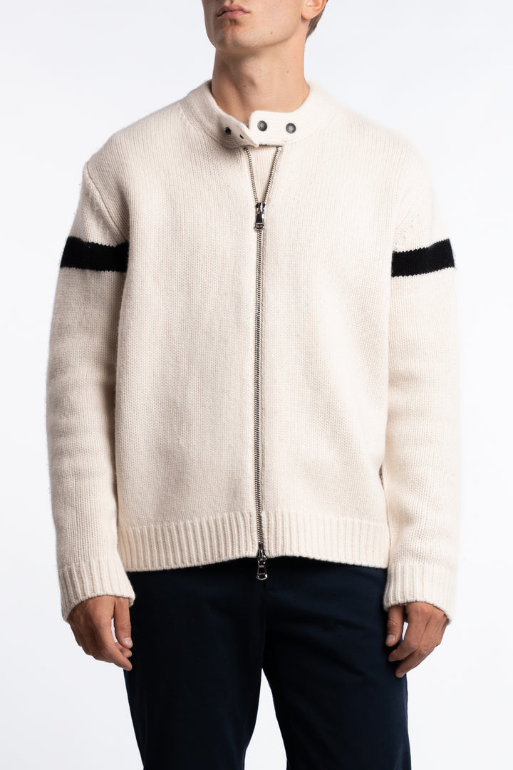 Kessler Biker Zip Knit Moonbeam