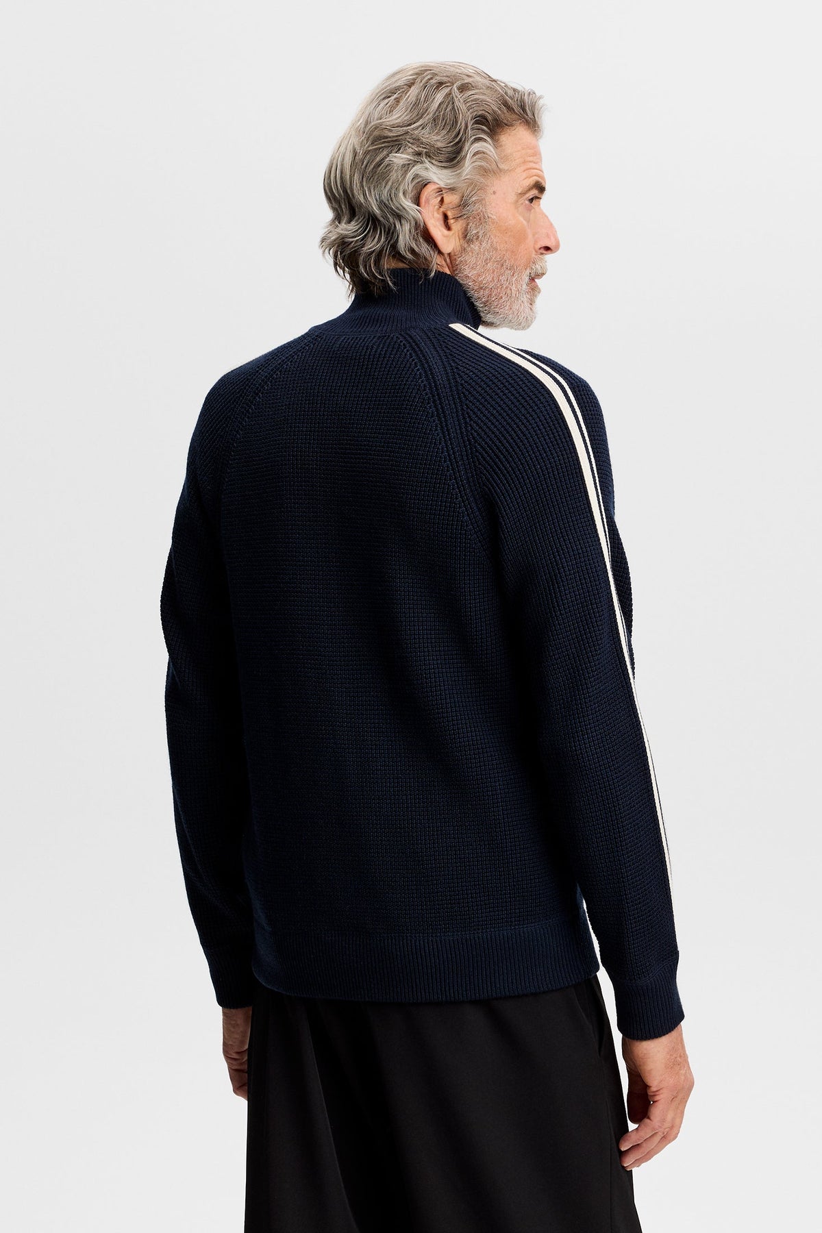 Craig Zip Knit Cardigan JL Navy