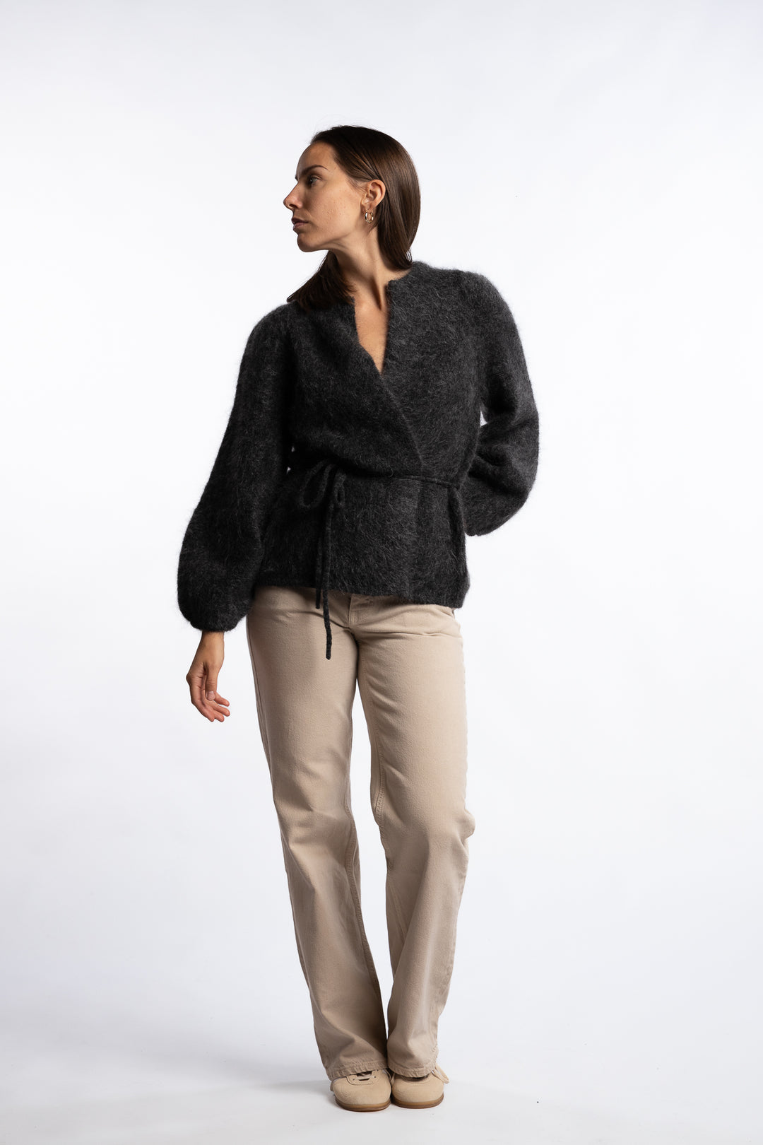 Fredrikke Chunky Cardigan- Charcoal