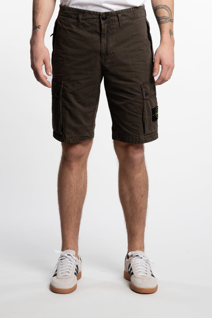 Slim Fit Cargo Bermuda Shorts With Zip Pockets Green