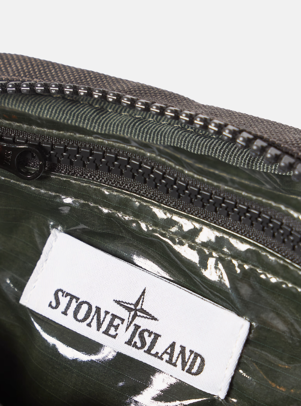 Pouch Bag With Multiple Pockets And Top Zip Fastening Lead Grey