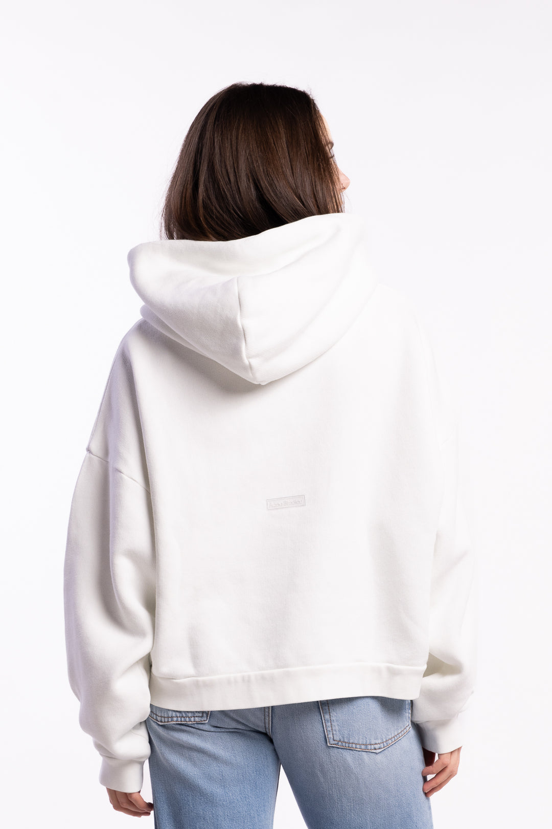 Logo Fleece Hoodie- Ice White