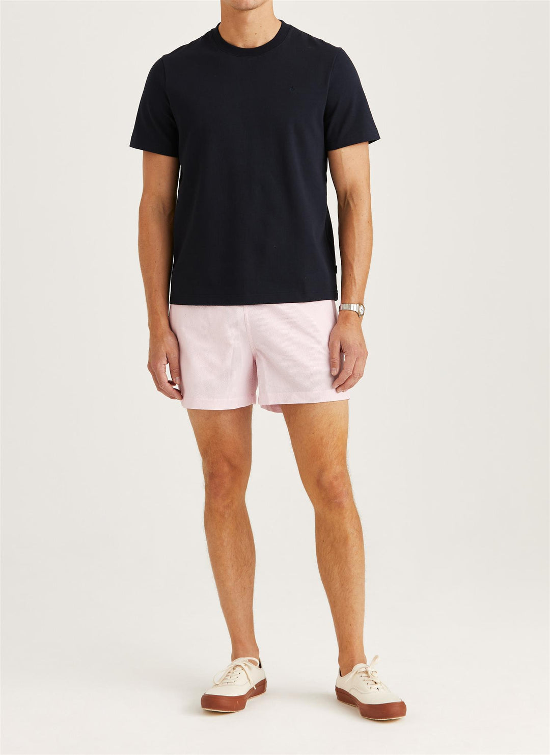 Morris Seersucker Bathing Trunks Lt Pink