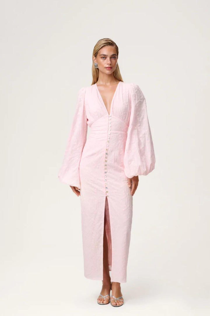 Positano Dress- Pink Embroidery