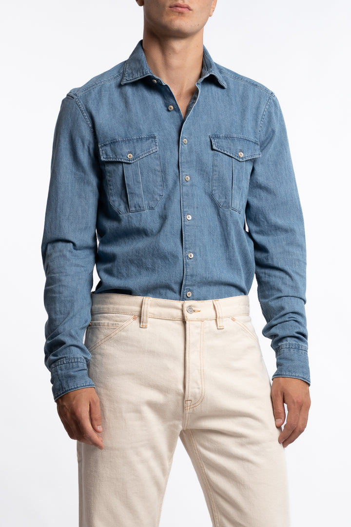 Slimline Blue Denim Shirt