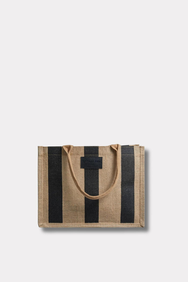 Market Bag Small- Black Stripe