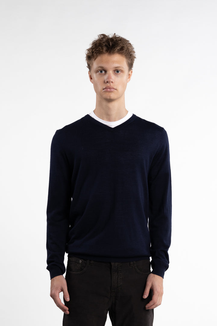 Venetie V-Neck Sweater Dark Navy