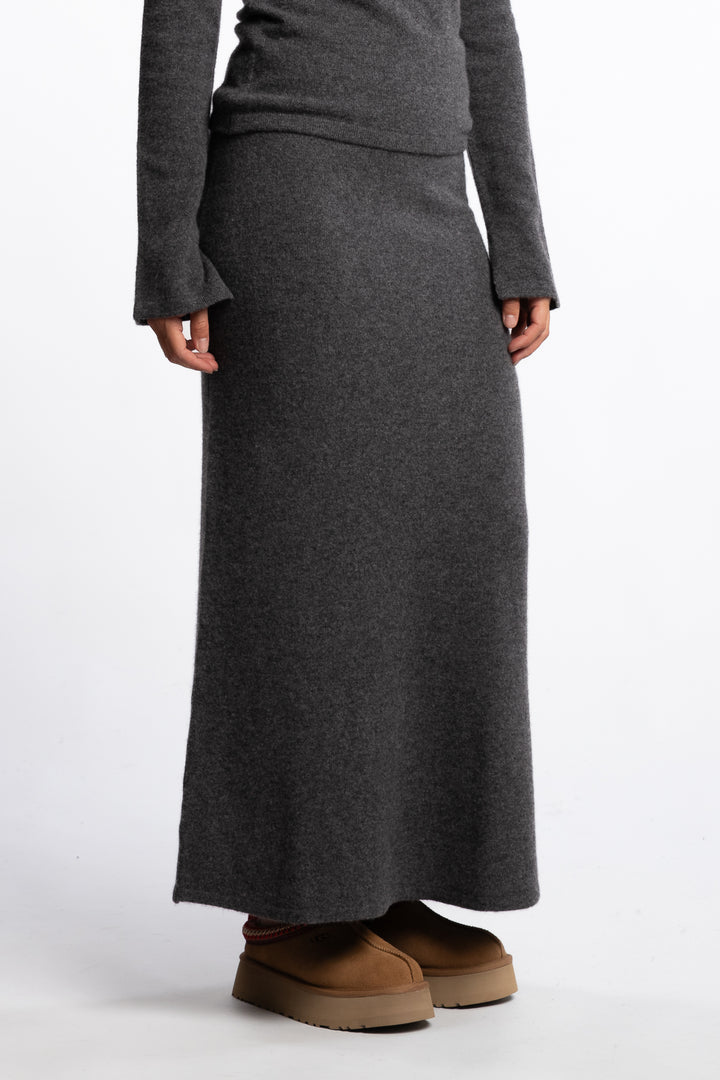 Jana Knit Skirt - Dark Grey Melange