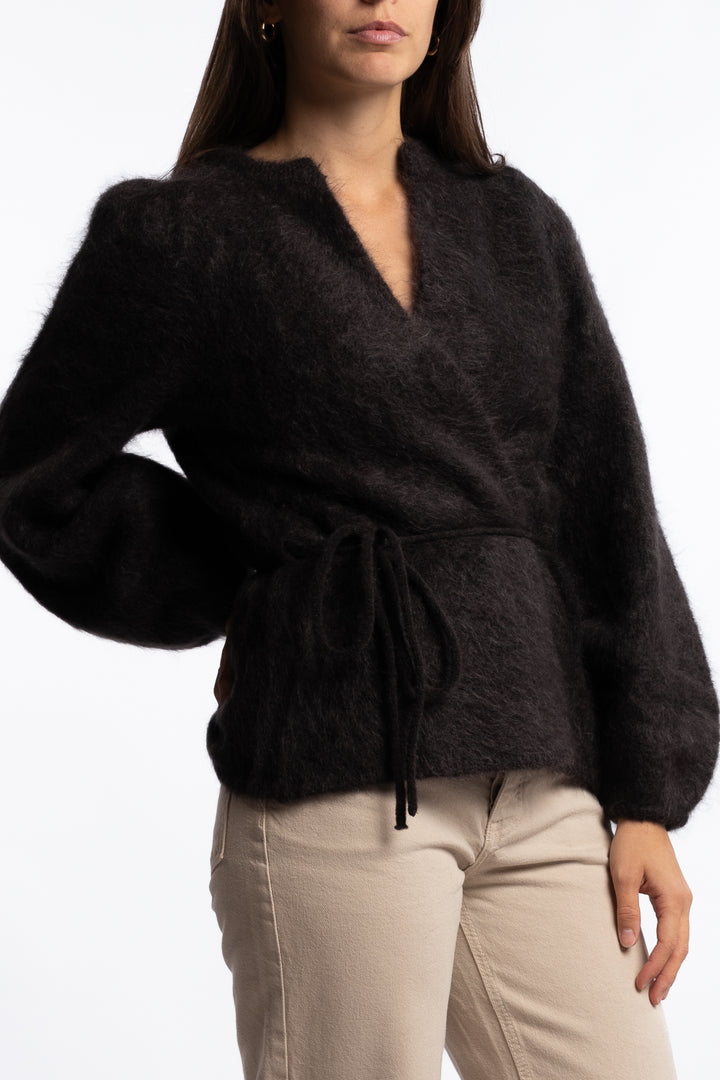 Fredrikke Chunky Cardigan- Dark Brown