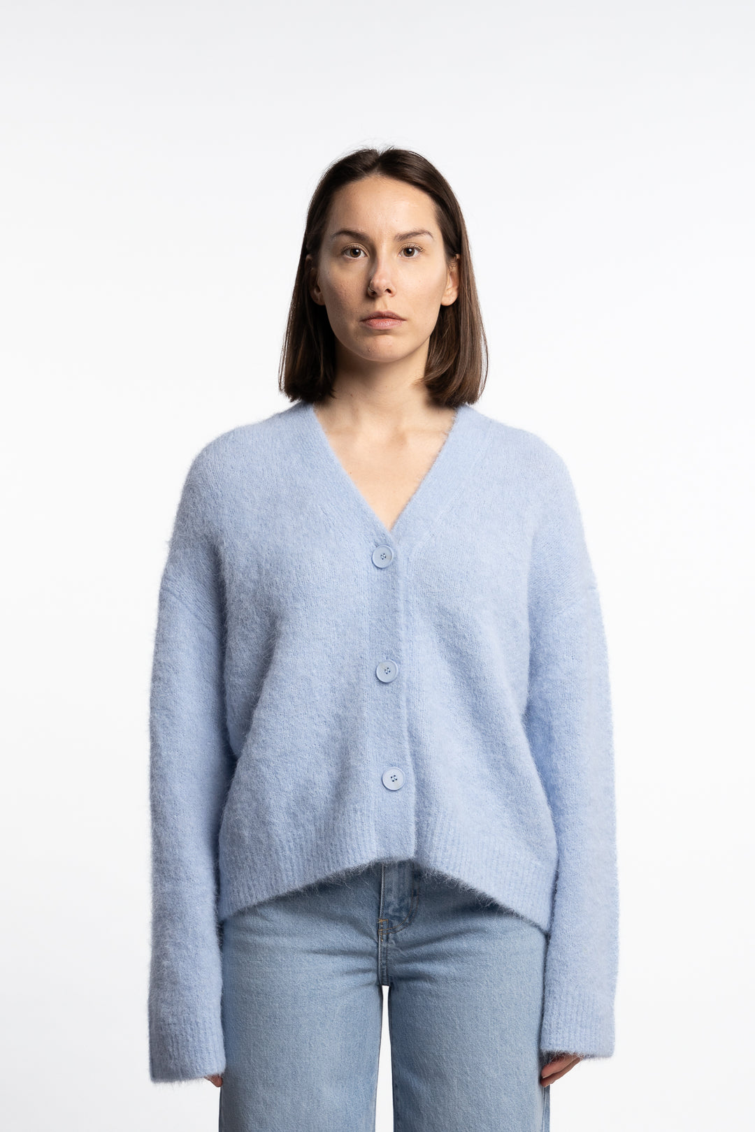 Agnes Knit Cardigan- Light Blue