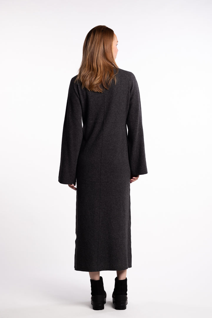 Turtleneck Touloun Maxi Dress- Graphite
