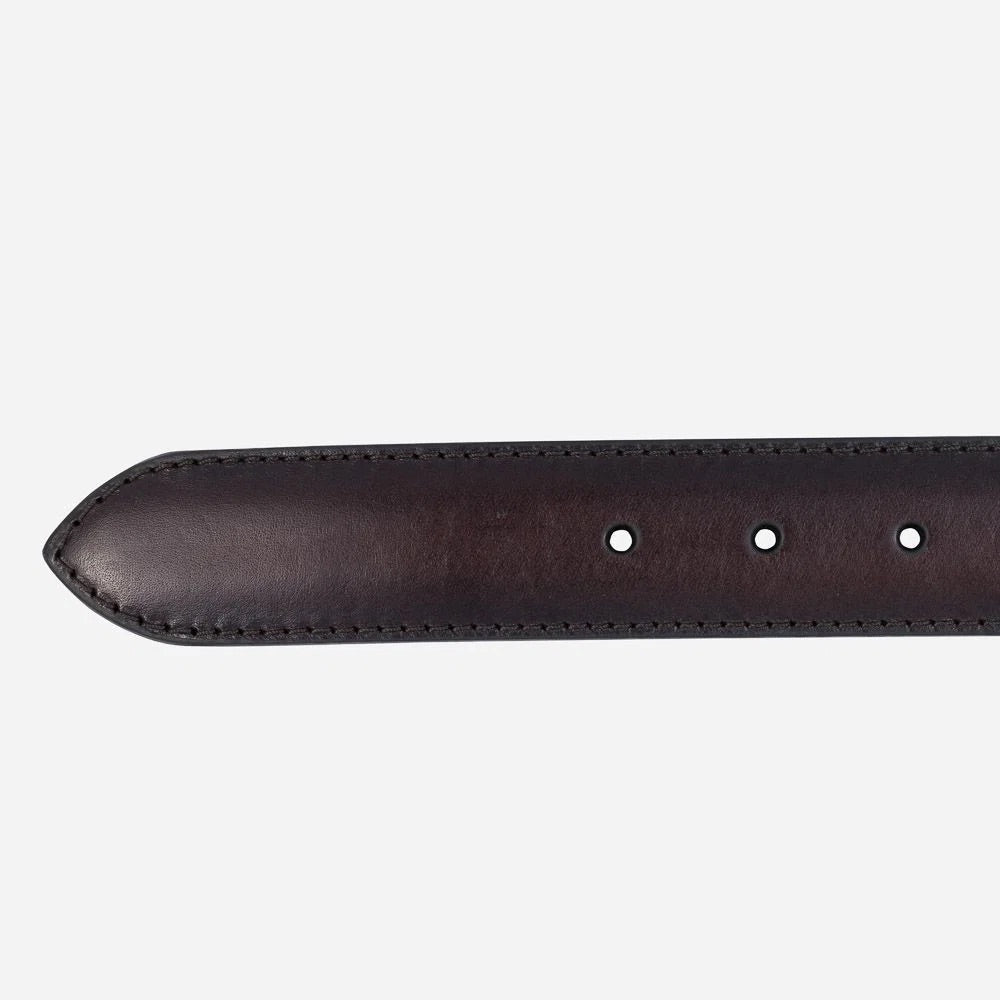 Calf Leather Belt Dark Brown