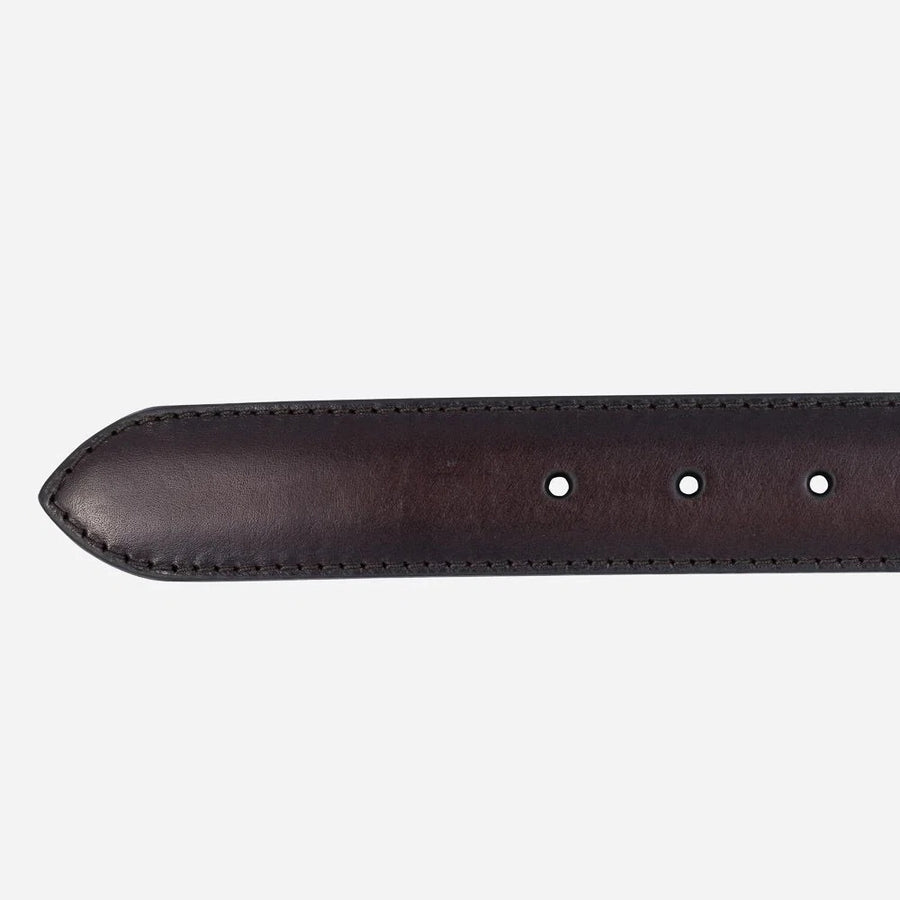 Calf Leather Belt Dark Brown