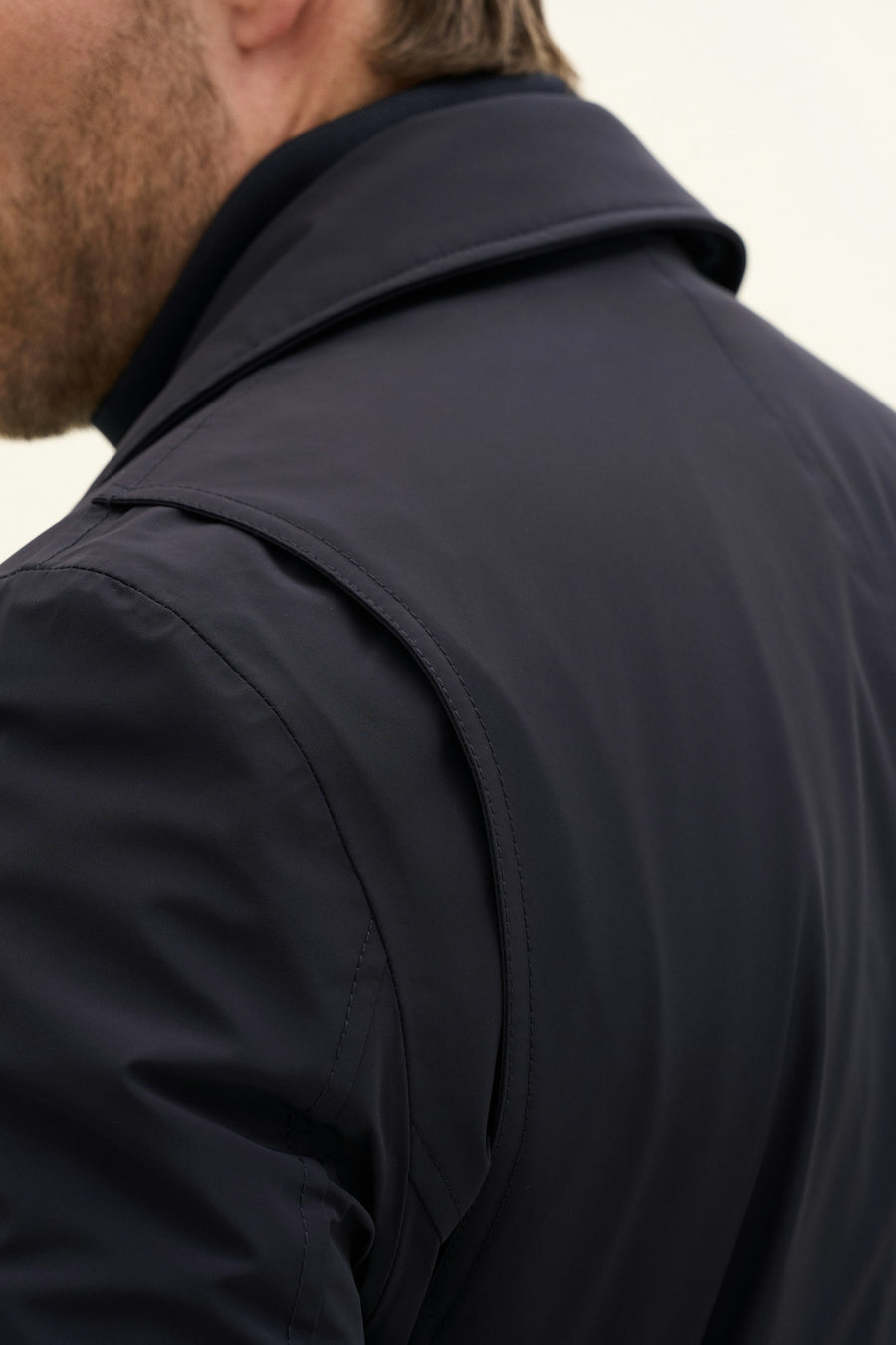 Zipped Padded Car Coat Navy - detalj