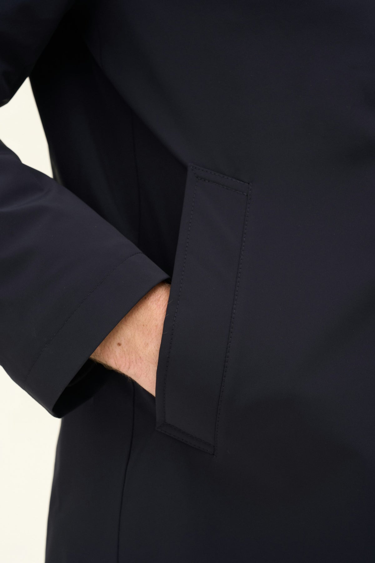Zipped Padded Car Coat Navy - detalj