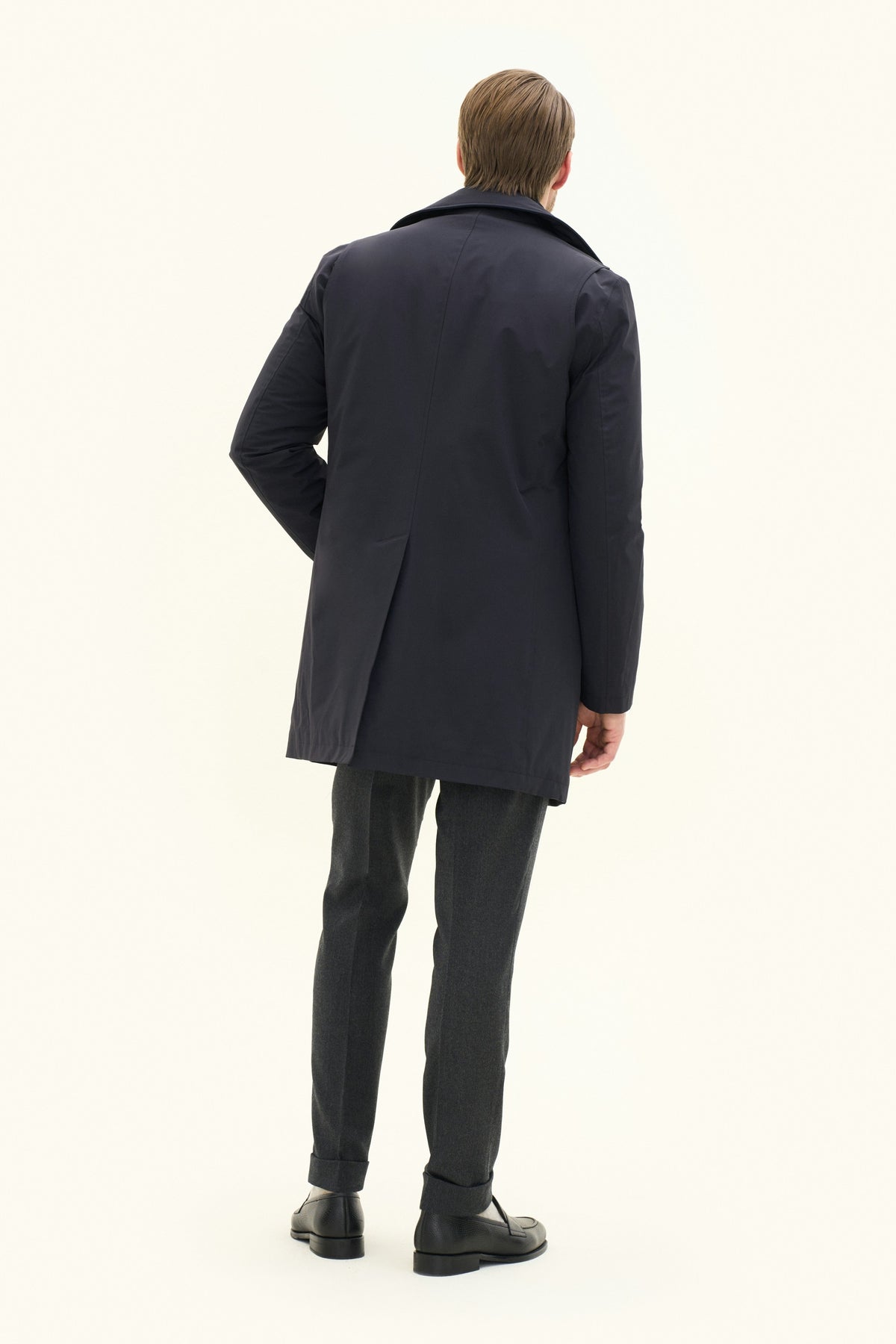 Zipped Padded Car Coat Navy - modellbilde