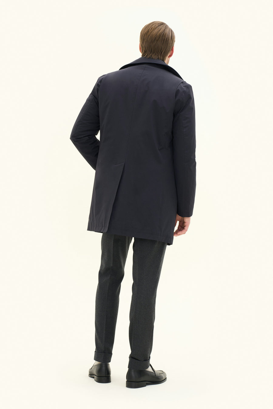 Zipped Padded Car Coat Navy - modellbilde