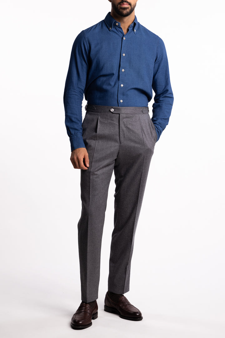 Button Down Flannel Shirt Blue