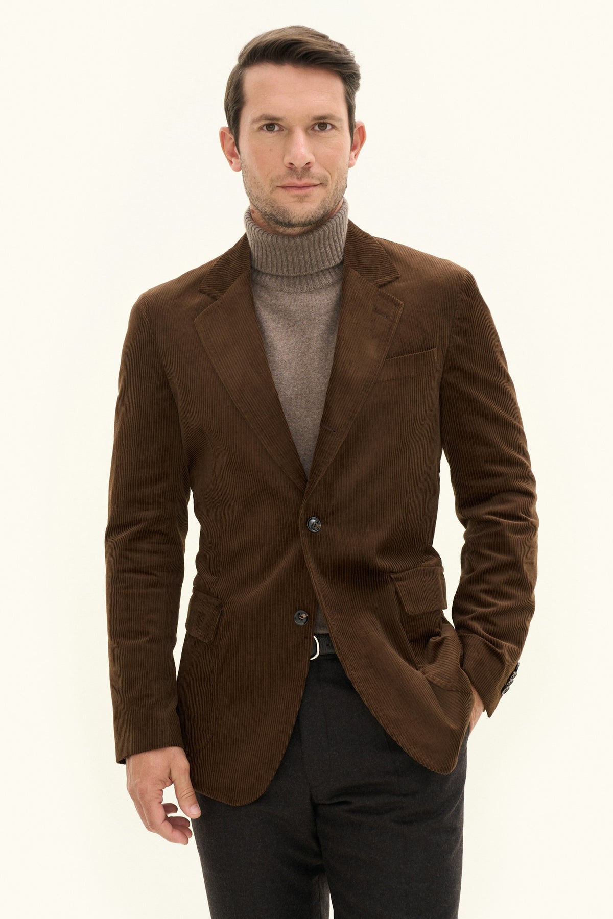 Fridolf Patch Blazer Brun - modellbilde