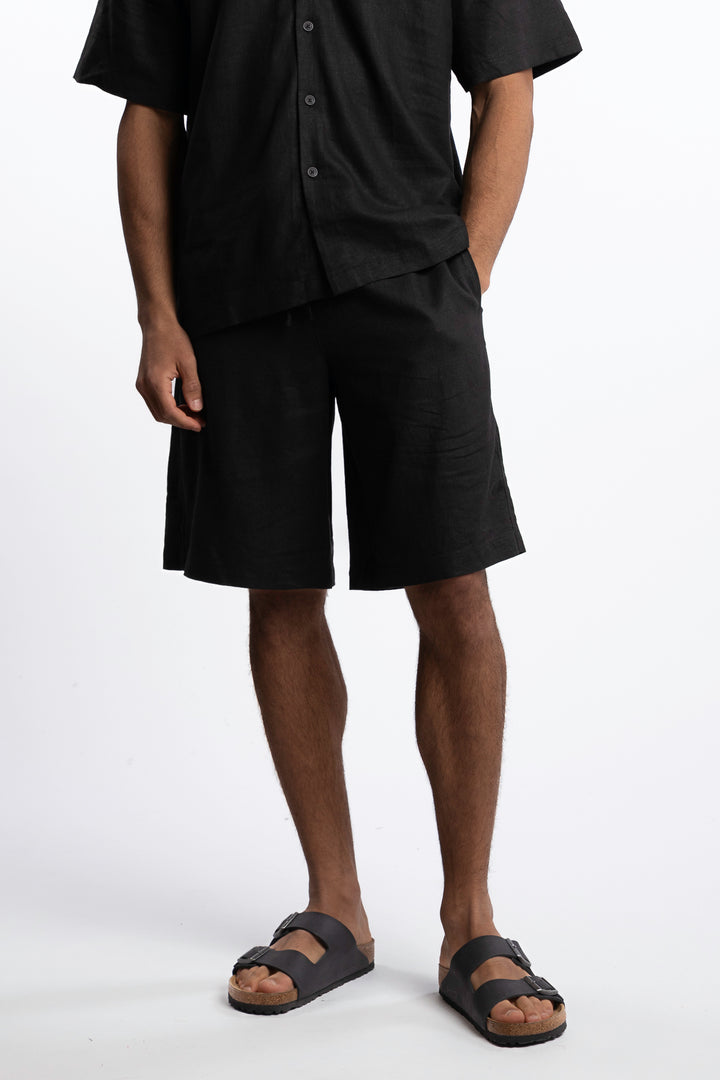 Lian Linen Shorts Black