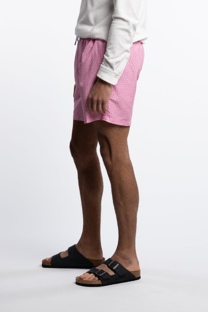 Classic Swim Shorts Pink Small Flower